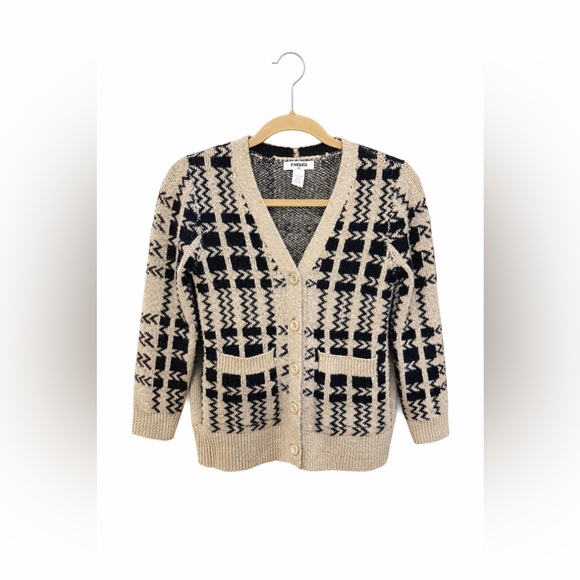 RSQ Sweaters - RSQ Fair Isle Cardigan Sweater Small 🤍🖤 Cozy Fall Button Front